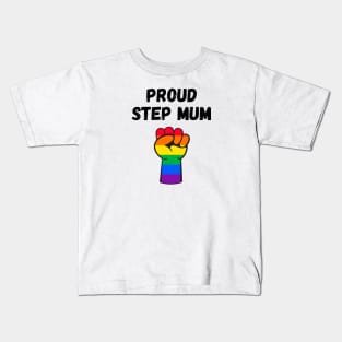 Proud Step Mum Rainbow Pride T Shirt Design Kids T-Shirt